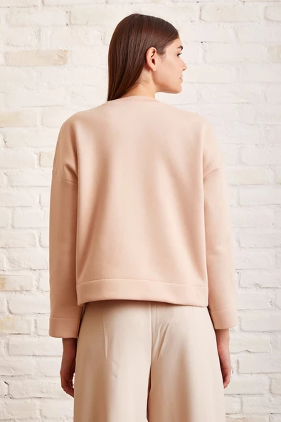 Bisiklet Yaka Oversize Sweatshirt Somon - 6