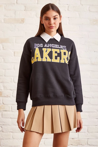 Lakers Baskılı Sweatshirt Antirasit - 4