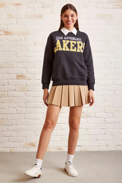 Lakers Baskılı Sweatshirt Antirasit - 2