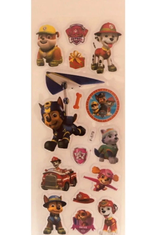 Paw Patrol Karakterleri 3 set sticker Chase, Marshall, Zuma, Skye, Rubble, Rocky - 3