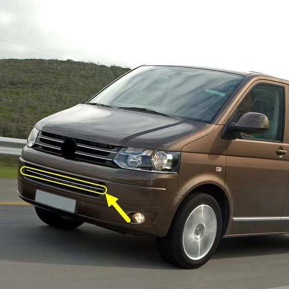 VW Caravelle T6 2010-2015 Ön Tampon Orta Izgara Krom Çıtası 7E5853761