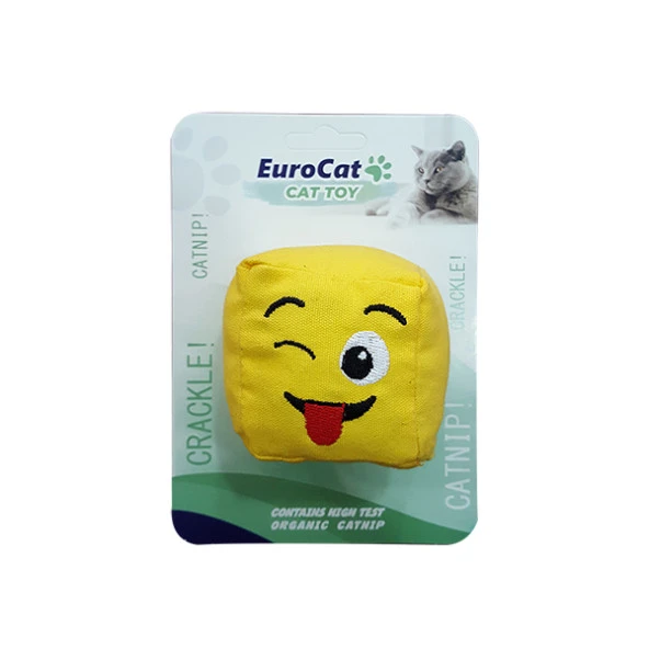 EuroCat Kedi Oyuncağı Dil Çıkaran Smiley Küp 6 cm ürün görseli