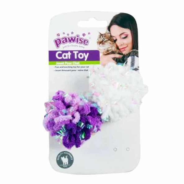Pawise 2 Pk Glitter Caddice Balls - 1
