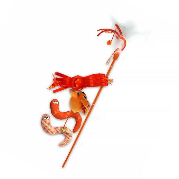 Afp Modern Cat - Peluş 5 Oyuncaklı Olta Turuncu ürün görseli