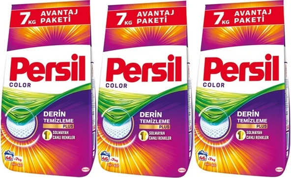 Persil Matik Toz Çamaşır Deterjanı 21KG Color/Renkli (138 Yıkama) (3PK*7KG)