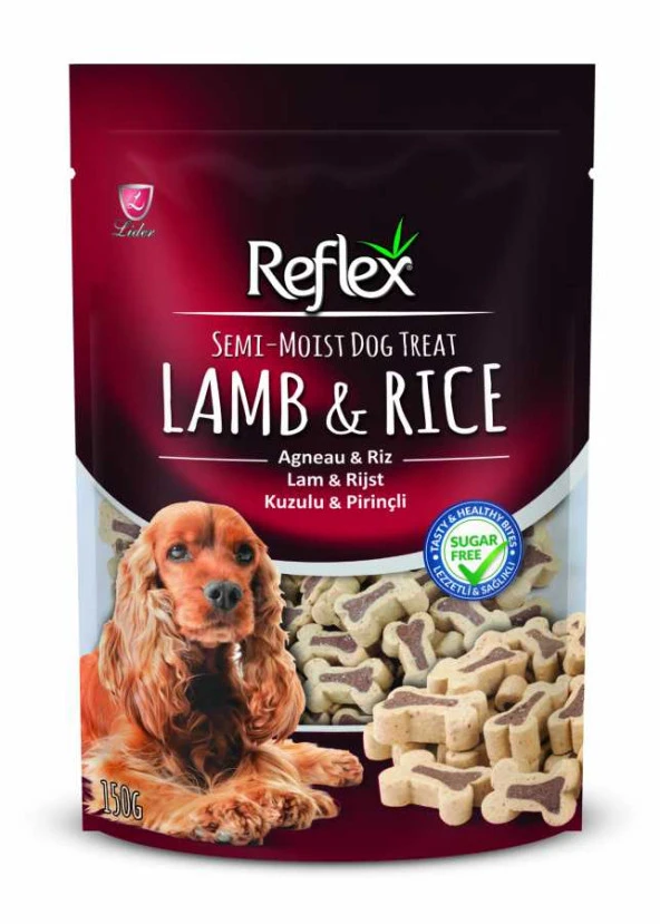 Reflex Yarı Yumuşak Köpek Ödül Maması Kuzulu&Pirinçli 150 gr.x 3 Adet