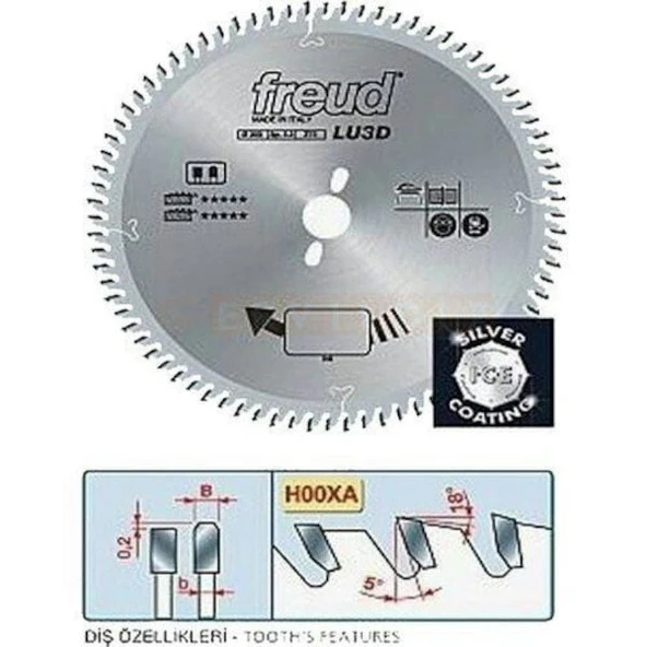 Freud 250 x 80 Trapez Testere Mdf Laminat Suntalam Krom Kaplama - Resim 2