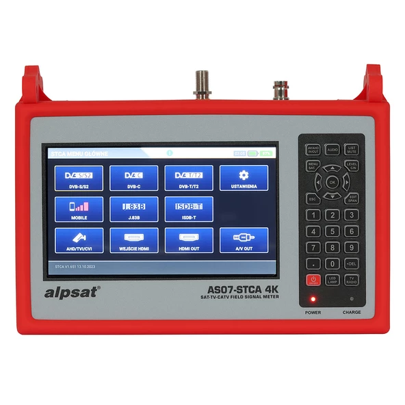 Satfınder As07-stca 4k Dvb S-s2/t-t2/c/j.83b/ısdb-t Görüntülü Uydu Bulucu + Kamera Test Cihazı