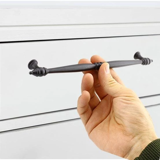 Petek Lüx Mutfak Mobilya Çekmece Dolabı Dolap Kulpu Kulbu Düz Metal Kulp Kulpu 224 Mm Siyah Kulpları - 6