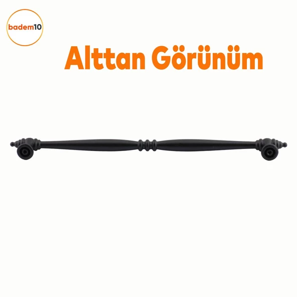Petek Lüx Mutfak Mobilya Çekmece Dolabı Dolap Kulpu Kulbu Düz Metal Kulp Kulpu 224 Mm Siyah Kulpları - 4