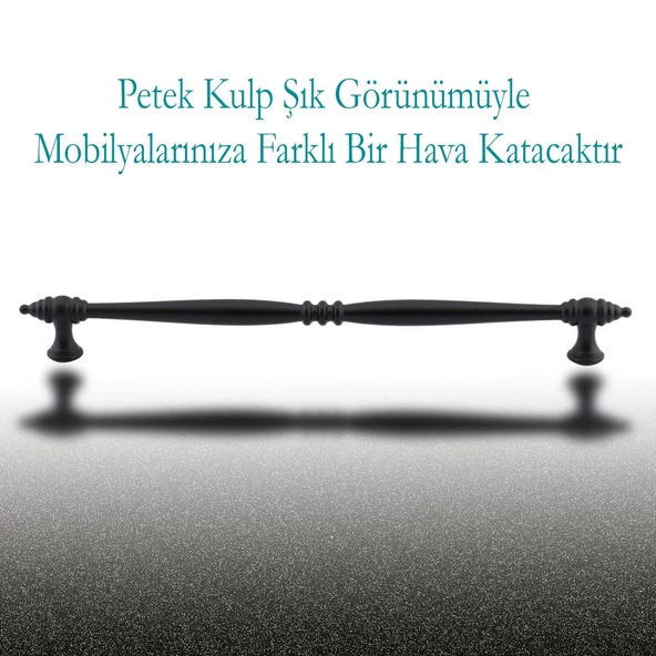 Petek Lüx Mutfak Mobilya Çekmece Dolabı Dolap Kulpu Kulbu Düz Metal Kulp Kulpu 224 Mm Siyah Kulpları - 3