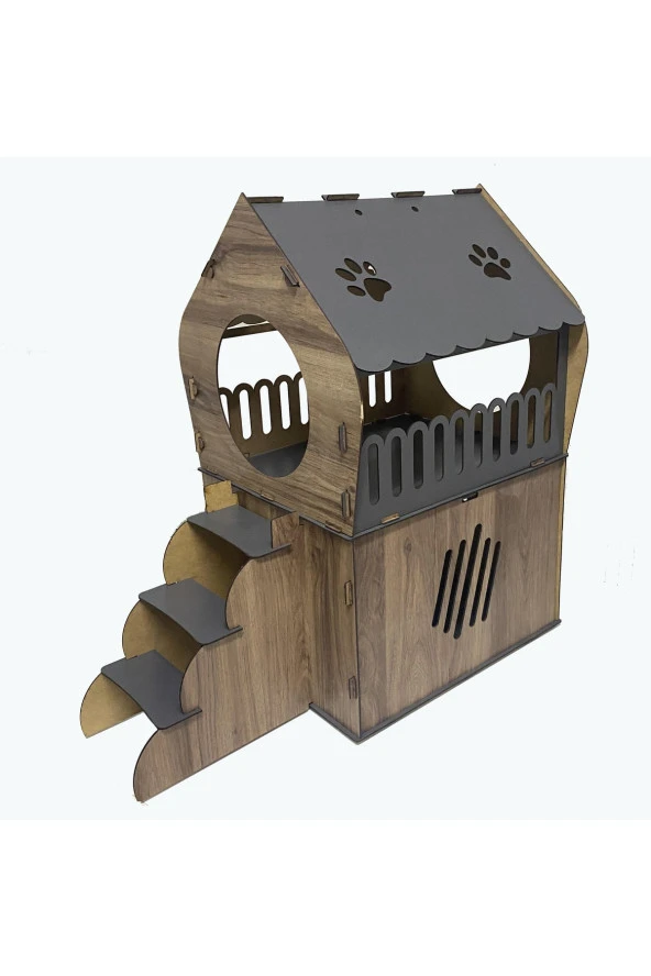 Dekoratif Teraslı Kedi Evi - 3