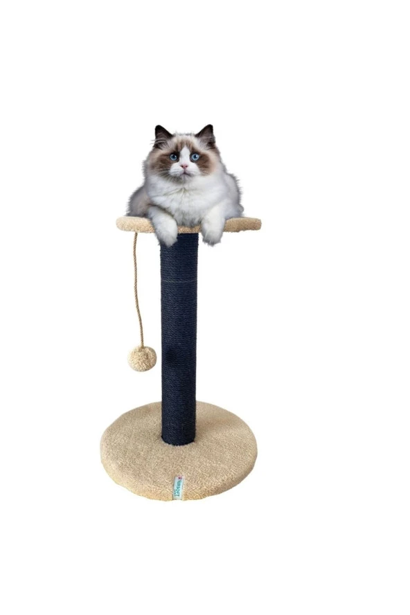 Stepli Kedi Tırmalama Tahtası Siyah&Bej