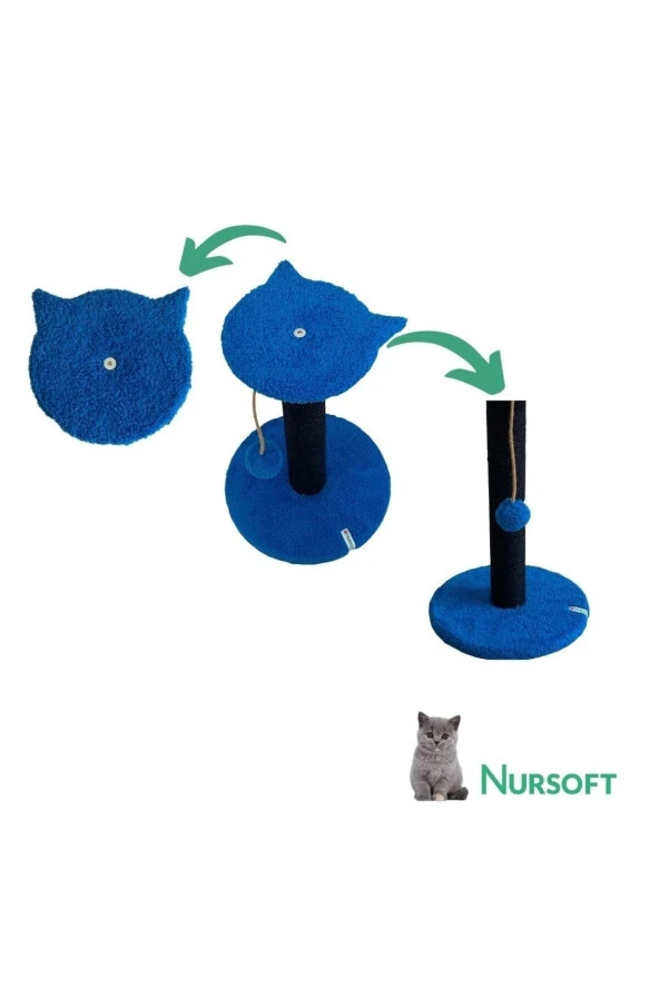 Stepli Kedi Tırmalama Tahtası Mavi - 2