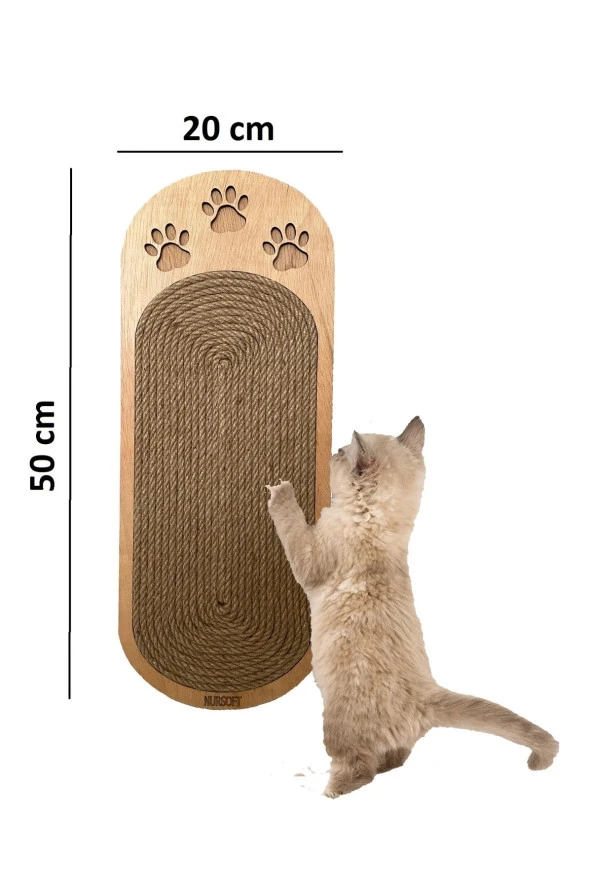 Duvara Monte Edilebilir Ahşap Kedi Tırmalama Tahtası