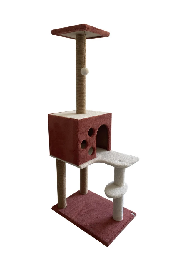 Kedi Tırmalama Ve Oyun Evi 124 Cm Antrasit - Resim 2