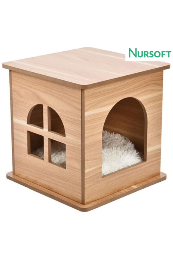 Ahşap Kedi Evi Kedi Yuvası Nr-0085
