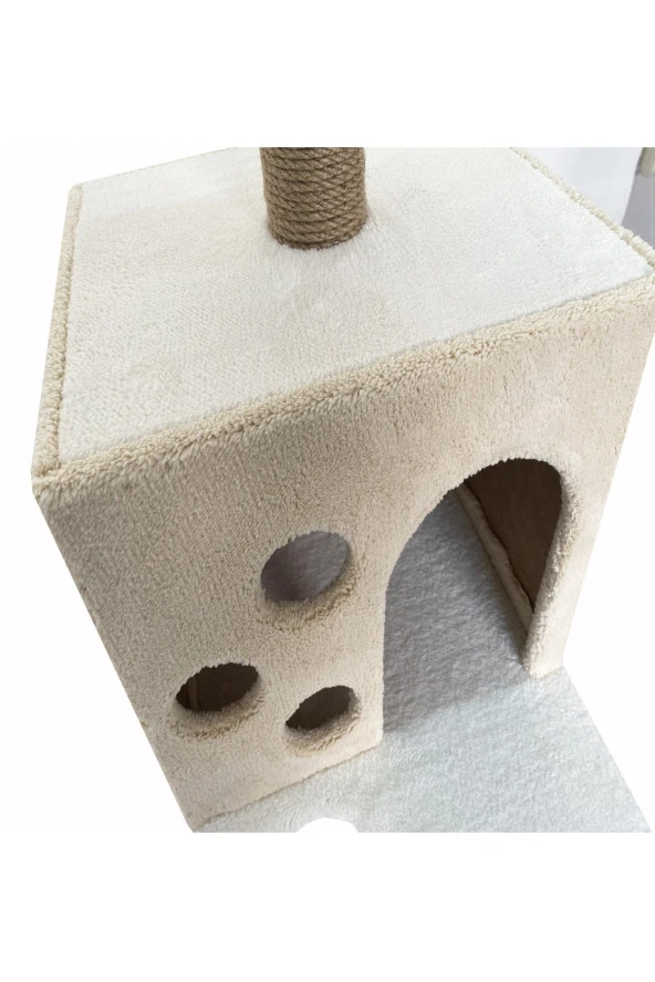 Kedi Tırmalama Ve Kedi Oyun Evi Krem - 3