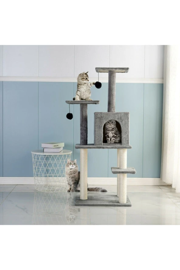 Nursoft NR-0061 Antrasit Double Step Kedi Tırmalama Evi - 2