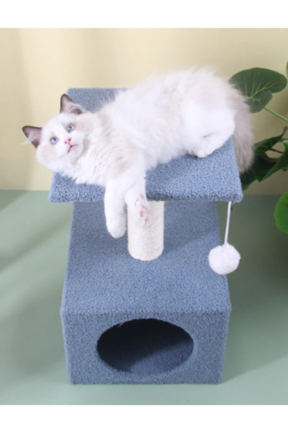 Stepli Yuvalı Kedi Tırmalaması Gri - Resim 3