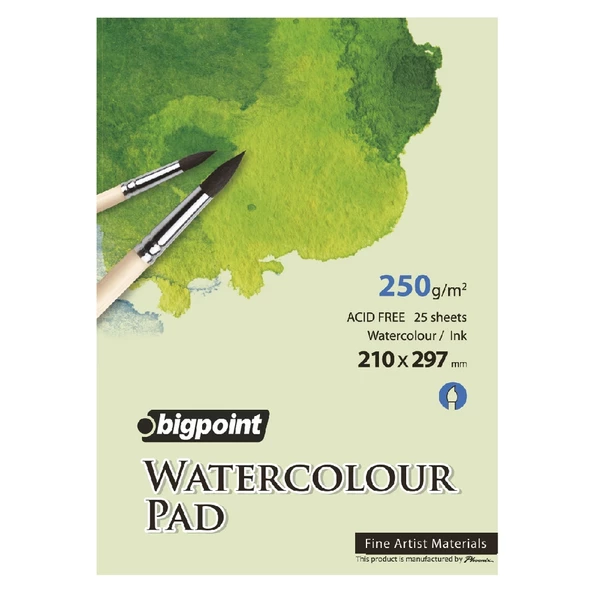 Bigpoint A4 Suluboya Blok 250 Gram - 25 Yaprak (Watercolour Pad) X 3'lü Paket