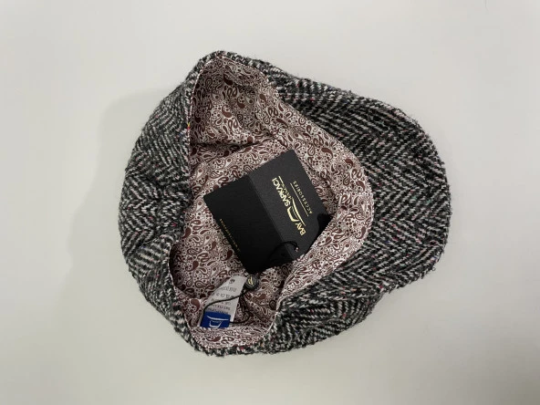 erkek kasket şapkası-9790-gri - Resim 4