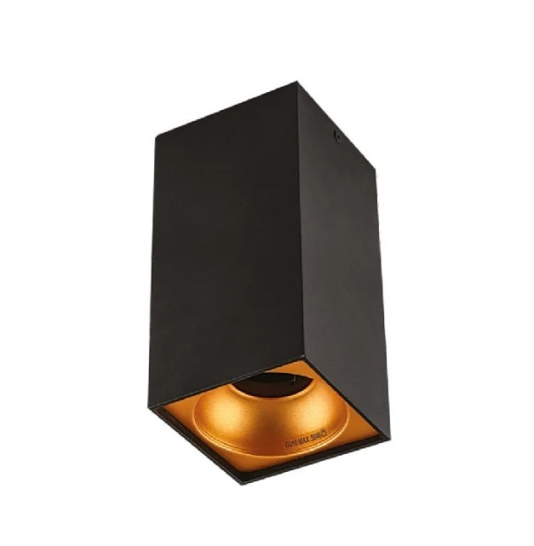 Cata Bergama Sıva Üstü Armatür Boş Kasa Siyah Gold Gu10 Duy CT-5417 (Ampul Hariç)