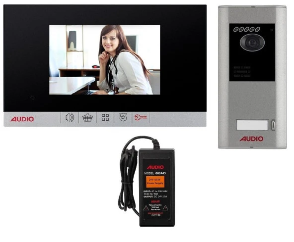 Audio Bus Plus 4.3 inç Mekanik Butonlu Handsfree Görüntülü Villaset Siyah Kasa 001463 - 2