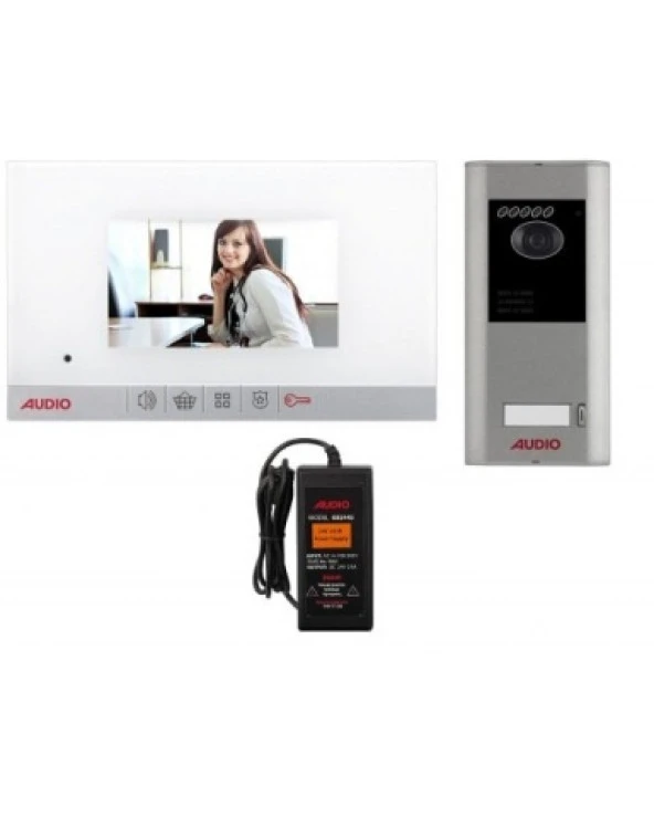 Audio Bus Plus 7 inç Dokunmatik Butonlu Handsfree Görüntülü Villaset Beyaz Kasa 001461 - 2