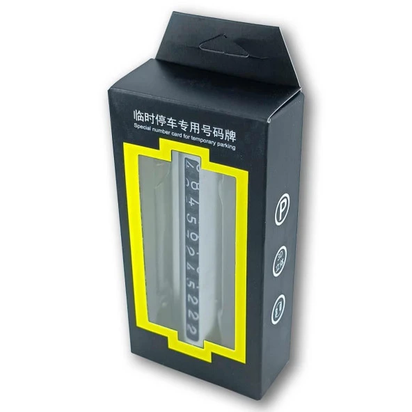 Universal Araç İçi Alüminyum Değiştirilebilen Geçici Park Telefon Numaratörü Gümüş - 2