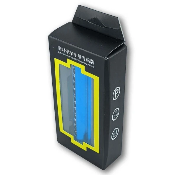 Universal Araç İçi Alüminyum Değiştirilebilen Geçici Park Telefon Numaratörü Mavi - 2