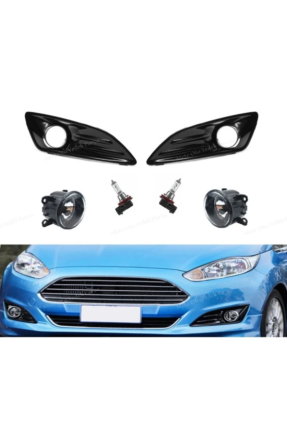 Ford Fiesta Sis Far Çerçevesi ( Parlak Piano Black) Ve Sis Farı (Ampullü Sağ Sol) 2013-Uyumlu