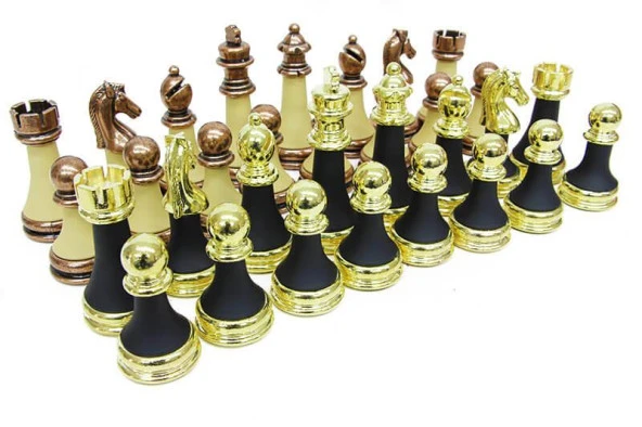 himarry himarry Satranç Taşı Zamak Polyester Krem Siyah