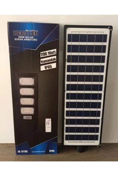Heroled 200 Watt Kumandalı Beyaz Işık Solar Sokak Armatürü - 2