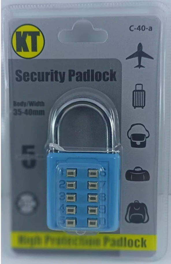 Şifreli Asma Kilit Mavi 10 Haneli Anahtarsız Güvenlik Bavul Valiz Çanta Okul Spor Salonu - 2