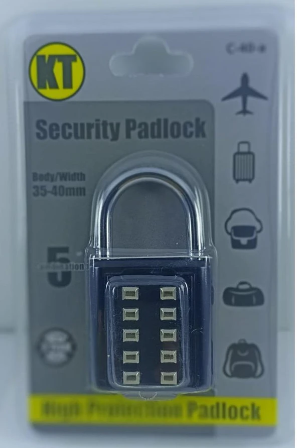 Şifreli Asma Kilit Siyah 10 Haneli Anahtarsız Güvenlik Bavul Valiz Çanta Okul Spor Salonu - 2