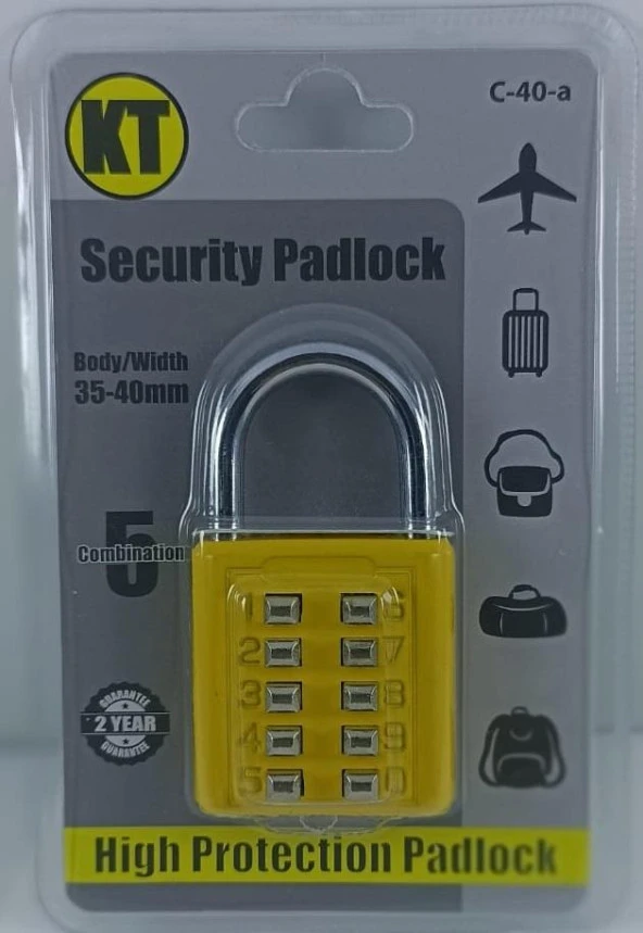 Şifreli Asma Kilit Sarı 10 Haneli Anahtarsız Güvenlik Bavul Valiz Çanta Okul Spor Salonu - 2