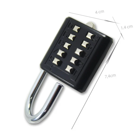 Şifreli Asma Kilit Siyah 10 Haneli Anahtarsız Güvenlik Bavul Valiz Çanta Okul Spor Salonu - 5