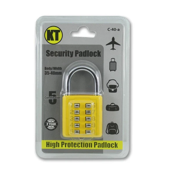 Şifreli Asma Kilit Sarı 10 Haneli Anahtarsız Güvenlik Bavul Valiz Çanta Okul Spor Salonu - 6