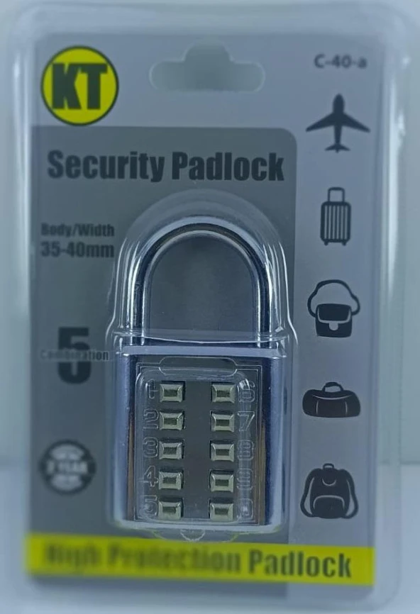 Şifreli Asma Kilit Krom 10 Haneli Anahtarsız Güvenlik Bavul Valiz Çanta Okul Spor Salonu - 2