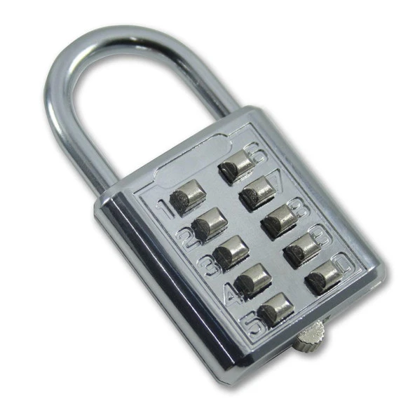 Şifreli Asma Kilit Krom 10 Haneli Anahtarsız Güvenlik Bavul Valiz Çanta Okul Spor Salonu - 3