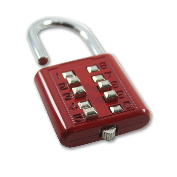 Şifreli Asma Kilit Kırmızı 10 Haneli Anahtarsız Güvenlik Bavul Valiz Çanta Okul Spor Salonu - 6