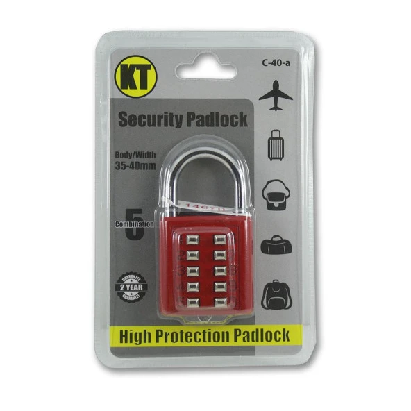 Şifreli Asma Kilit Kırmızı 10 Haneli Anahtarsız Güvenlik Bavul Valiz Çanta Okul Spor Salonu - 7