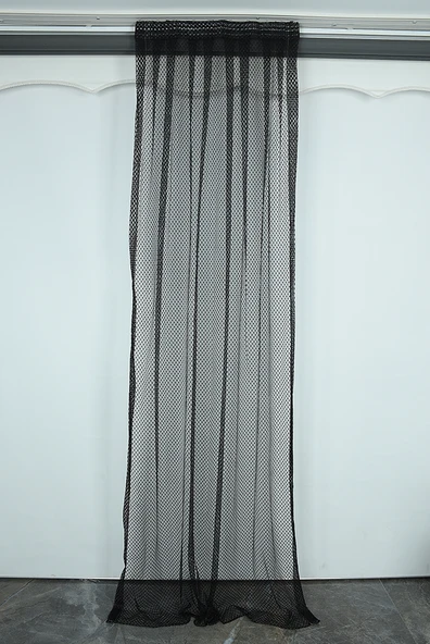 BÜYÜK BAKLAVA MODEL SİYAH RENK TEK KANAT Pileli Fon Perde 75*260 cm ürün görseli