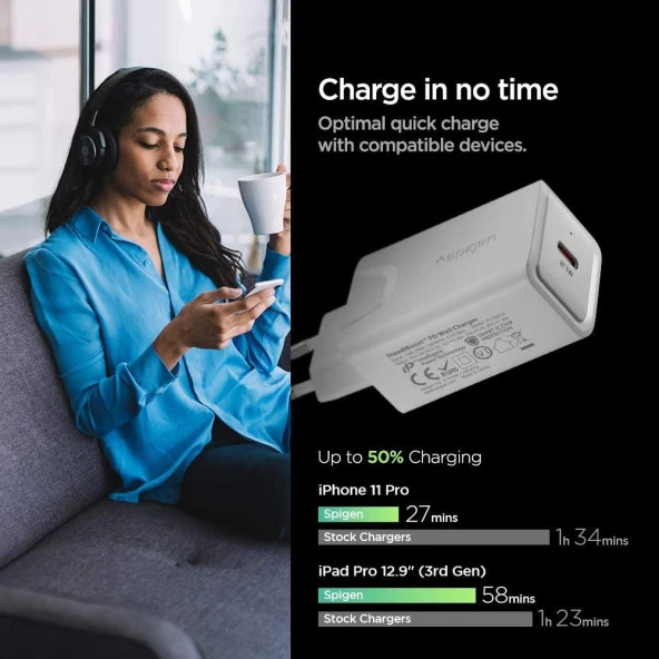 Spigen SteadiBoost 27W Hızlı Şarj Cihazı USB-C PD - 4