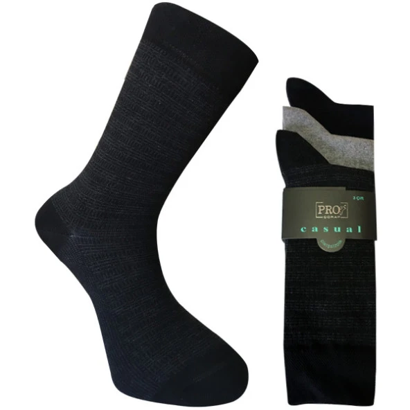 8501-2 Penye Casual 3'lü Erkek Çorabı