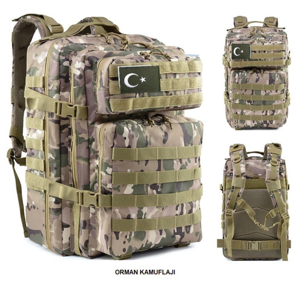 Anatolian Shield Taktik Dağcılık Kamp Askeri Tip 45LT. Molle Çanta - 5