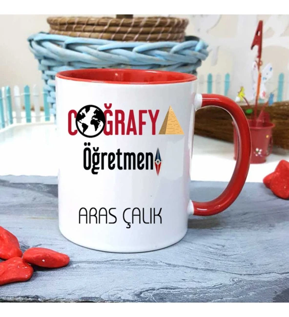 Coğrafya Öğretmenine Özel Öğretmenler Günü Hediyesi Kişiye Özel Kupa Bardak