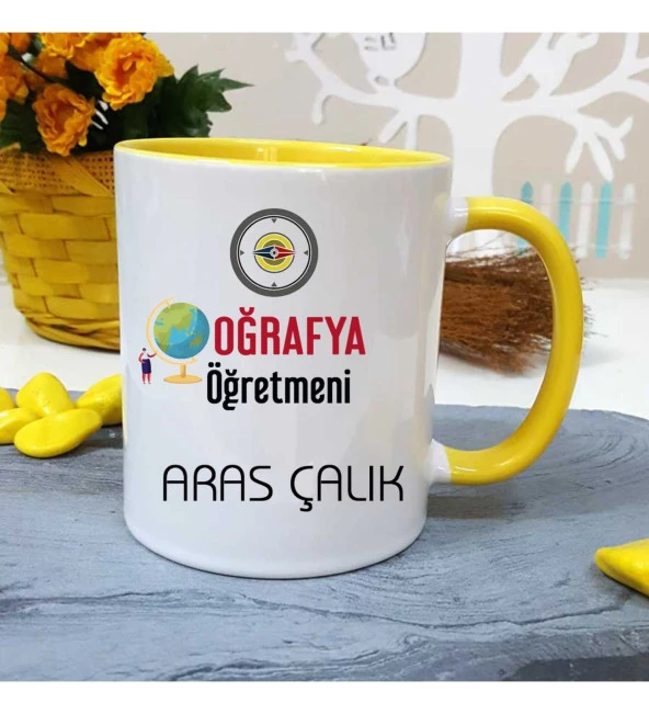 Coğrafya Öğretmenine Özel Öğretmenler Günü Hediyesi Kişiye Özel Kupa Bardak