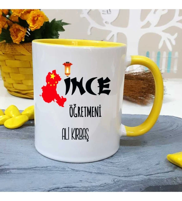 Çince Öğretmenine Özel Öğretmenler Günü Hediyesi Kişiye Özel Kupa Bardak